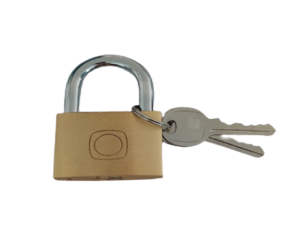 Cadenas laiton basic 2 clès Larg 50mm - Anse haut 26mm larg 25mm Ø 9m