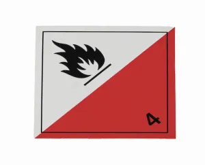 Étiquette danger Classe 4.1 Solide inflammable 250 x 250mm