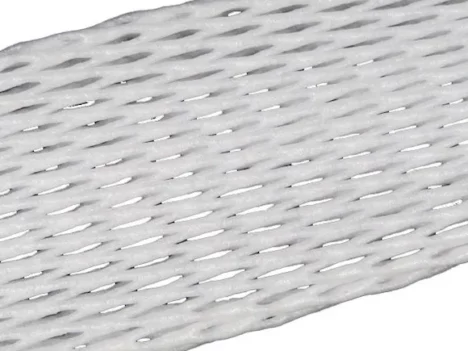Gaine filet mousse PEBD extensible blanche 75mm x 50ml